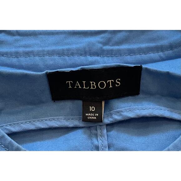Talbots Lightweight Cotton Canvas Blue 3/4 Sleeve Button Jacket, Pockets, 10 - Picture 6 of 10